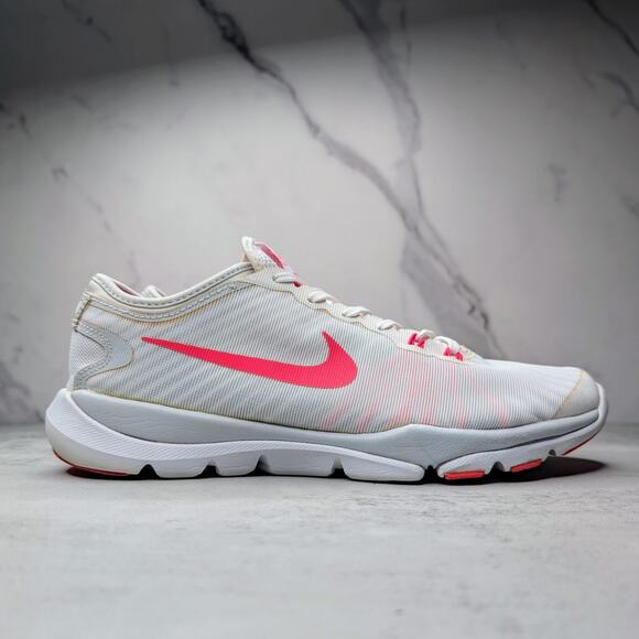 Nike Training Flex Supreme TR4 White Pink Shoes Womens Size 9.5 - 819026-100 - Picture 1 of 9